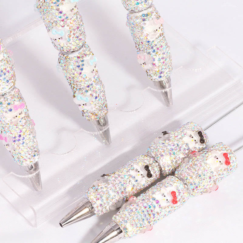 Wholesale beadable pens DIY Little Star Bow Diamond Pen Full Diamond Bead Pen